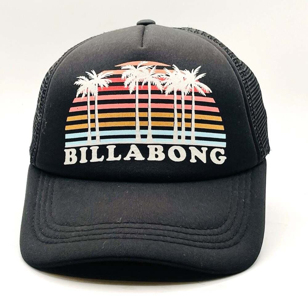 Billabong Black Trucker Hat Mesh Back Snapback Cap – One Size